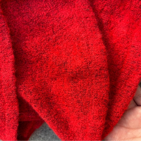 Red Ruffled Sleeve Sweater - Picture 3 of 4